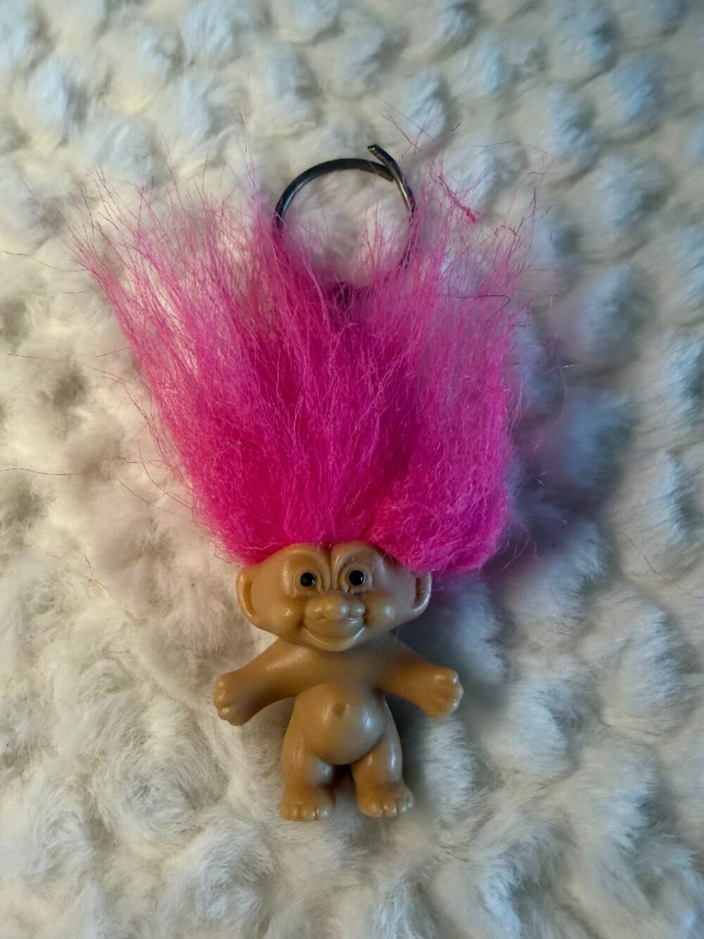 Vintage Russ Troll Keychain- Pink Hair